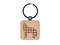 Plaid Howling Wolf Buffalo Print Engraved Wood Square Keychain Tag Charm